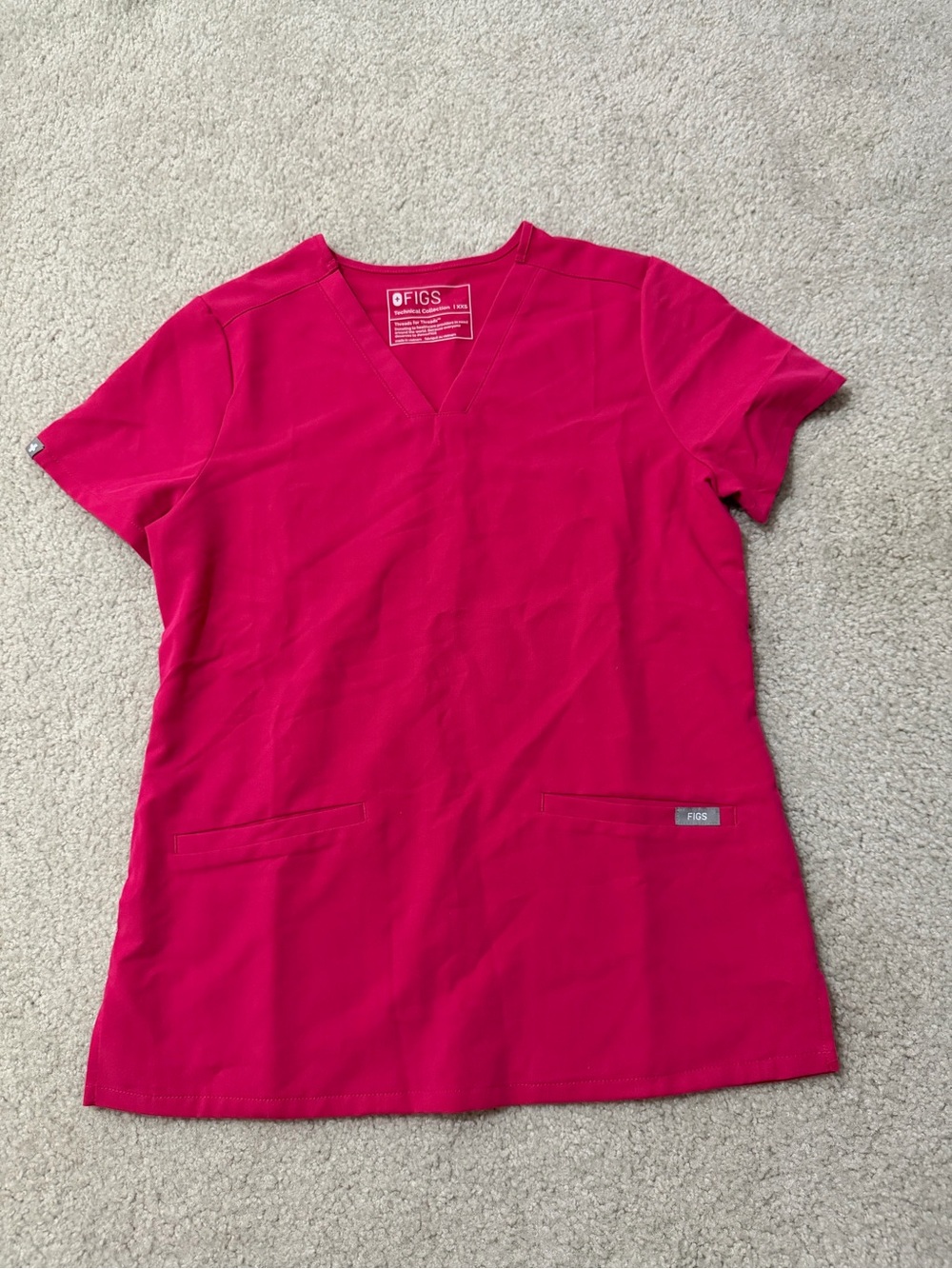 Figs Casma Scrub Top Ultra Rose XXS